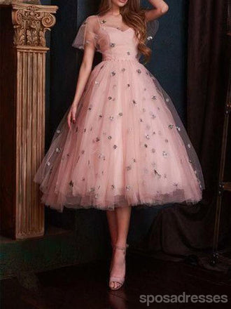 Pink Illusion Short Homecoming Dresses Online, Cheap Short Prom Dresses, CM854