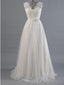 Melhor Venda de Vista V-Costas Lace Top Design Simples Festa de Casamento Vestidos, WD0036