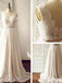 Vestidos de novia de playa sin espalda de encaje, vestidos de novia largos de gasa personalizados, 17097