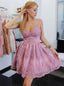 Spahgetti Straps Lilac Lace Cheap Short Homecoming Dresses en línea, CM660