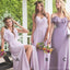 Lila Chiffon Vestidos De Dama De Honor De Larga Duración En Línea, WG296