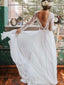 Vestidos de novia largos de playa sin espalda de manga larga en línea, vestidos de novia baratos, WD527