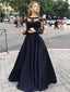 Vestido de baile para os estudantes longo, vestido de baile para os estudantes preto, vestido de baile para os estudantes com cadarço, manga longa vestido de baile para os estudantes elegante, 0045 LIBRAS