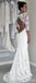 Vestidos de novia de sirena con espalda abierta y encaje de manga larga, vestidos de novia largos personalizados, 17117