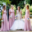 Vestidos de dama de honor largos baratos de lila de gasa mal combinados en línea, WG243
