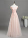 Vestidos de fiesta largos de noche de encaje de color rosa pálido con hombros descubiertos, vestidos baratos de Sweet 16, 18352