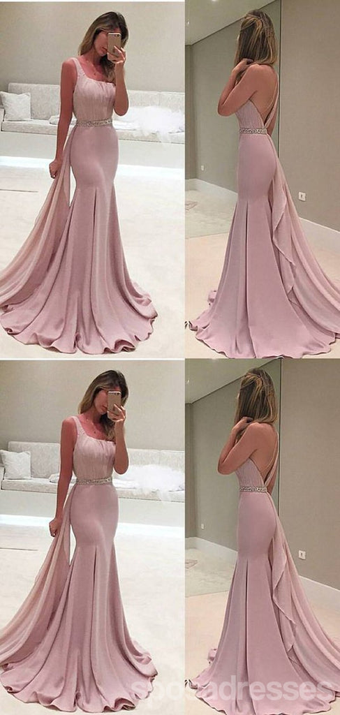 Pink Mermaid Straps Backless Party Prom Dresses, Dance Dresses 2021,Prom Dresses Stores,12530