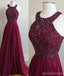Cabestro simple vestidos de la fiesta de promoción de la tarde de Borgoña, vestidos de la fiesta de promoción largos de encargo, vestidos de la fiesta de bodas, vestido de la dama de honor largo, 0084 LIBRAS
