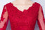 Vestidos de regreso a casa baratos de manga larga de encaje rojo alto bajo en línea, CM699