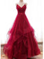 Sexy Backless Red Sparkly Long Evening Prom Dresses, Cheap Custom Party Prom Dresses, 18587