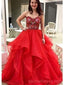 Amor vestido de la pelota rojo vestidos de la fiesta de promoción de la tarde largos, 16 vestidos dulces de encargo baratos, 18556