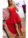 Simple rojo alto bajo simple simple barato vestidos de bienvenida cortos en línea, baratos vestidos cortos de fiesta, CM827