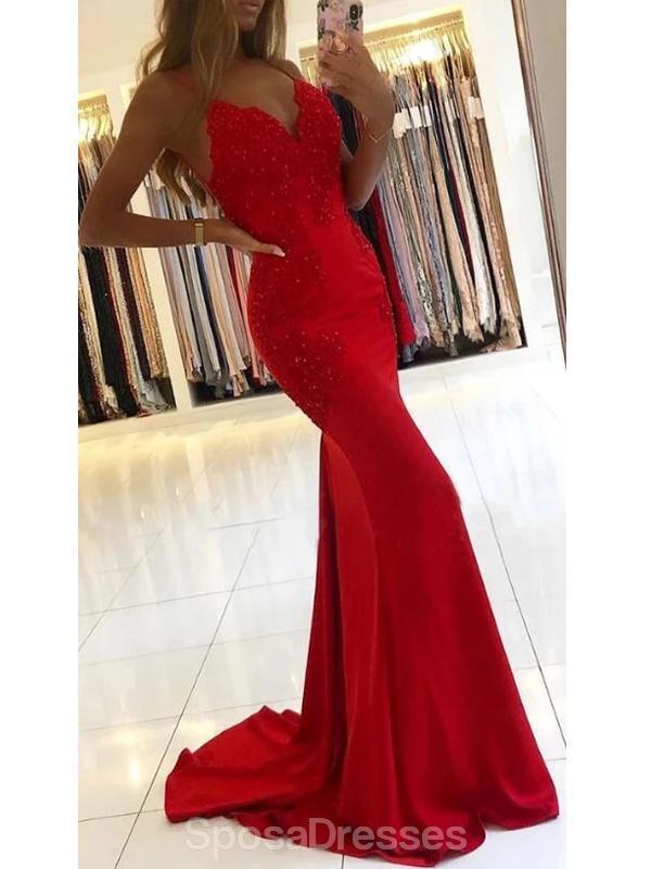 Sexy Backless Lace Beaded Mermaid Long Evening Prom Dresses, Evening Party Prom Dresses, 12183
