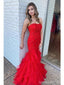 Red Mermaid Sweetheart Cheap Long Prom Dresses Online,12878