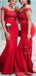 Red Mermaid Off Shoulder Cheap Long Bridesmaid Dresses Online,WG1254