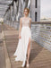 Schöne Weiße Seite Split Prom Kleid, Hinten Offen Charmante Brautjungfer Kleider, WD0190