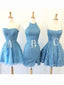 Vestidos cortos azules cortos de regreso a casa baratos en línea, vestidos cortos de baile baratos, CM836