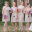 Vestidos de novia cortos baratos de encaje gris mal pareados en línea, WG364