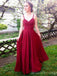 Simple Straps Open Back Long Evening Prom Dresses, Cheap Custom Sweet 16 Dresses, 18486