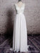Vestidos de novia de playa baratos con cuello en V de encaje simples en línea, WD384