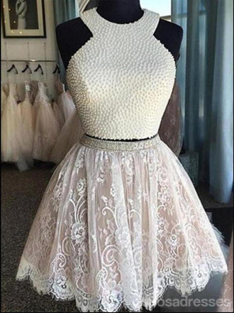 Dos blusa de Perlas de la falda del Cordón del Cabestro de Piezas atractiva vestidos de la fiesta de promoción de regreso Monos, CM0010