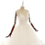 Vestidos de novia de novia de manga larga con cuello en V de encaje largo y barato, WD295