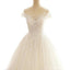 Cap Sleeve Scoop A-line Vestidos de novia de boda baratos largos personalizados, WD297