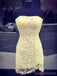 Yellow Mermaid Lace Beaded Cheap Short Homecoming Dresses Online, Cheap Short Prom Dresses, CM821